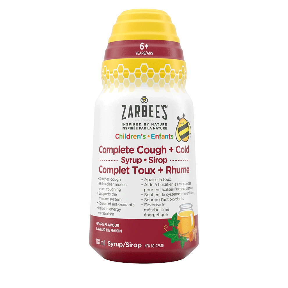 Front packaging of Zarbee’s® Children's Complete Cough and Cold Syrup, 118mL