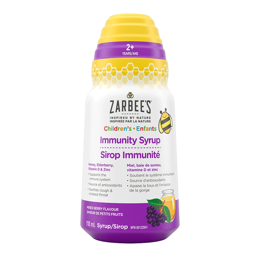 Front packaging of Zarbee’s® Children's Immunity Syrup, 118mL